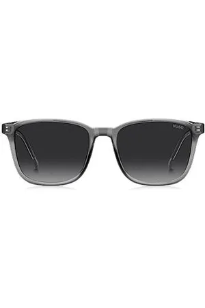 HUGO BOSS Óculos escuros em acetato cinzento com fio prateado interior