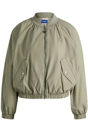 HUGO BOSS Casaco estilo bomber em algodão com tato de papel