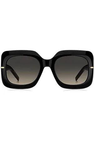 HUGO BOSS Óculos escuros em acetato preto com hastes com monograma