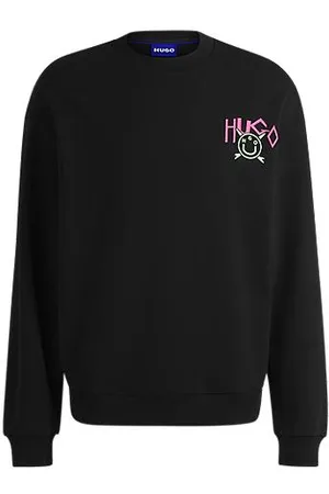 HUGO BOSS Camisola em terry de algodão com logótipo Happy