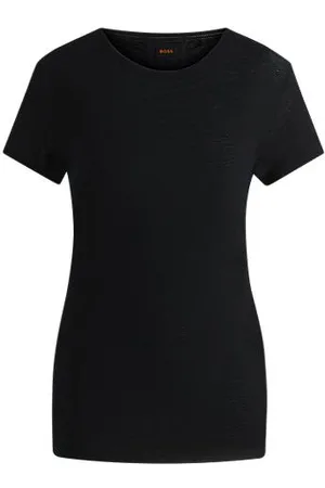 HUGO BOSS T-shirt de linho com gola de barco e pregas nas costas