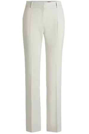 HUGO BOSS Calças de ajuste slim em tecido brilhante