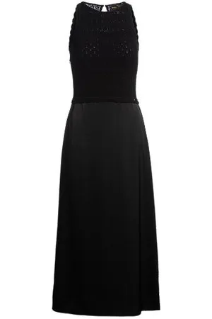 HUGO BOSS Vestido de malha com saia em tecido contrastante