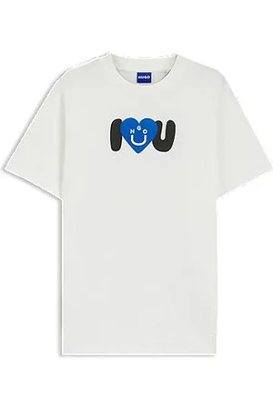 HUGO BOSS T-shirt em jersey de algodão com gráficos Happy