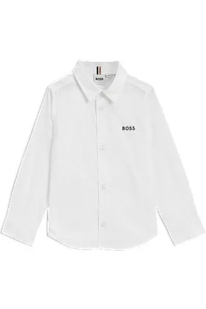 HUGO BOSS Camisa para criança em algodão Oxford com logótipo bordado