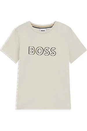 HUGO BOSS T-shirt de ajuste slim para criança em algodão com estampado de logótipo