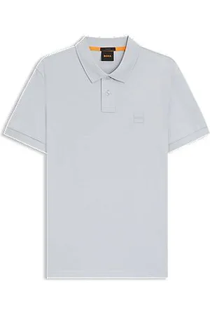 HUGO BOSS Polo de ajuste slim em algodão elástico com emblema com o logótipo