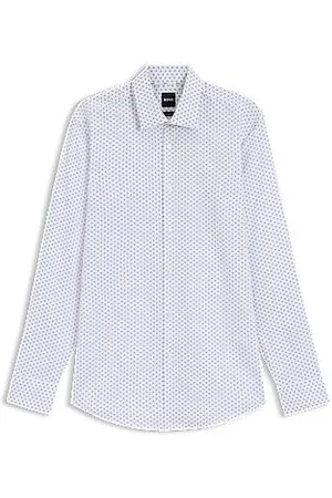 HUGO BOSS Camisa de ajuste slim em algodão Oxford elástico