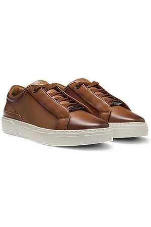 HUGO BOSS Sapatilhas Gary em pele com atacadores ocultos