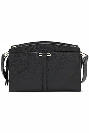 HUGO BOSS Bolsa a tiracolo em pele granulada com peças metálicas