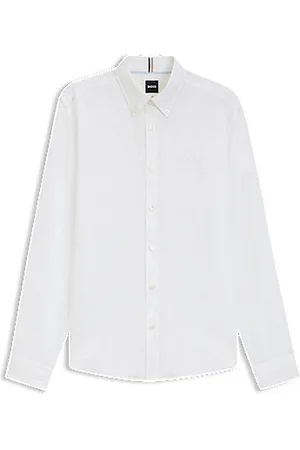 HUGO BOSS Camisa de ajuste slim em linho