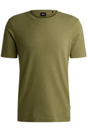 HUGO BOSS T-shirt de mistura de algodão com estrutura de jacquard com bolhas