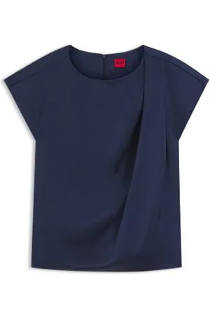 HUGO BOSS Top de cetim com gola drapeada