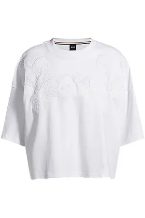 HUGO BOSS T-shirt em algodão com detalhes bordados