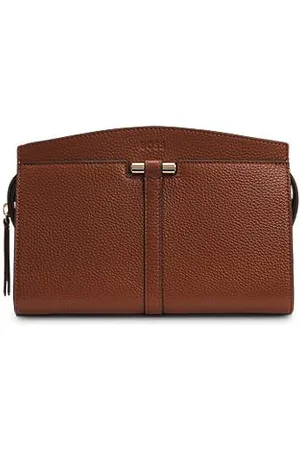 HUGO BOSS Bolsa a tiracolo em pele granulada com peças metálicas