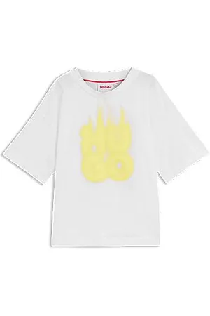 HUGO BOSS T-shirt para criança em algodão com logótipo de chama