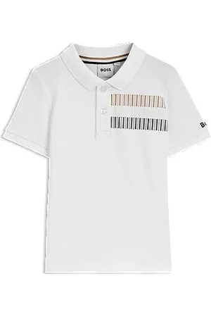 HUGO BOSS Polo para criança em algodão elástico com riscas exclusivas