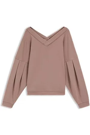 HUGO BOSS Camisola com decote em V com mangas em balão