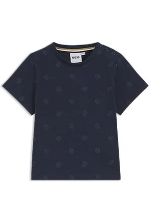 HUGO BOSS T-shirt para criança em algodão com monogramas Double B