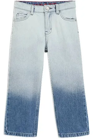 HUGO BOSS Calças de ganga de ajuste descontraído para criança com lavagem gradiente azul