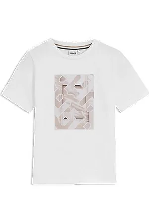 HUGO BOSS T-shirt para criança e algodão com monograma