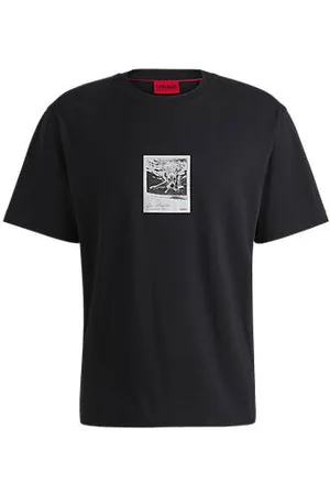 HUGO BOSS T-shirt em jersey de algodão com estampado gráfico de cães