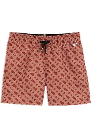 HUGO BOSS Calções de banho para crianças com estampado de monograma