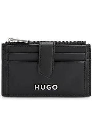 HUGO BOSS Porta-cartões em pele com letras do logótipo