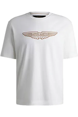 HUGO BOSS T-shirt em algodão elástico com logótipo artístico x ASTON MARTIN