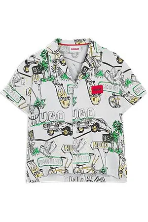 HUGO BOSS Camisa para criança com logótipo estampado integral