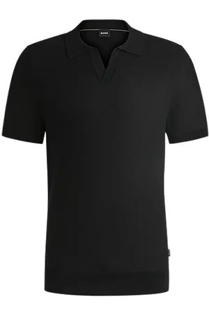 HUGO BOSS Camisola de mistura de algodão com colarinho Johnny