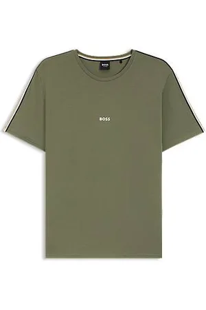 HUGO BOSS T-shirt de pijama em algodão elástico com rebordos em fita