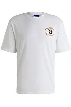 HUGO BOSS T-shirt em jersey de algodão com motivo artístico de surf