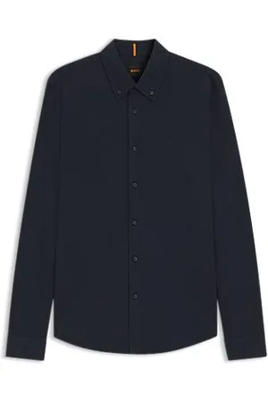HUGO BOSS Camisa de ajuste slim em jersey de algodão
