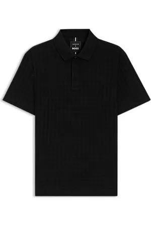 HUGO BOSS Polo Porsche x com padrão houndstooth em algodão mercerizado