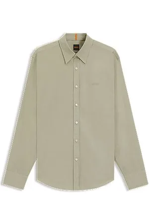 HUGO BOSS Camisa de ajuste regular em popelina de algodão