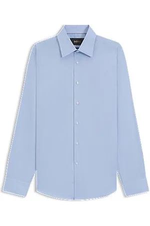 HUGO BOSS Camisa de ajuste regular em mistura de algodão de fabrico italiano