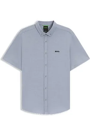 HUGO BOSS Camisa de ajuste regular em jersey de algodão dinâmico