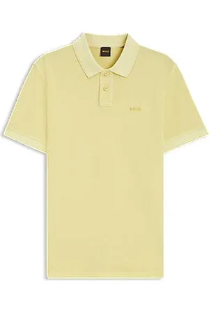HUGO BOSS Polo em piqué de algodão com estampado de pontos
