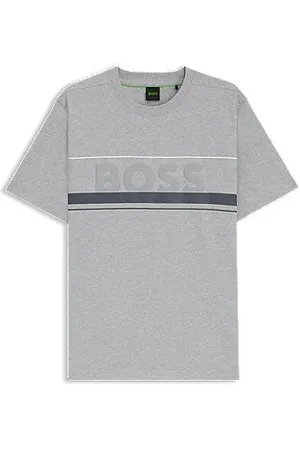 HUGO BOSS T-shirt em jersey de algodão com riscas e logótipo