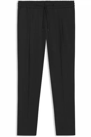 HUGO BOSS Calças de ajuste slim em mistura de lã