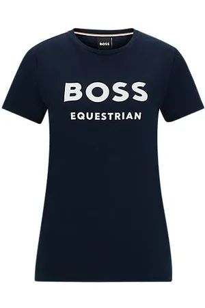 HUGO BOSS T-shirt equestre de algodão elástico com detalhes de logótipo