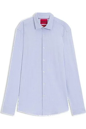 HUGO BOSS Camisa de ajuste slim estampada em jersey elástico de alto desempenho