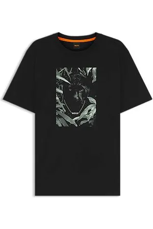 HUGO BOSS T-shirt em jersey de algodão com estampado gráfico animal