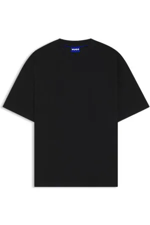 HUGO BOSS T-shirt de ajuste largo em mistura de algodão com estrutura waffle