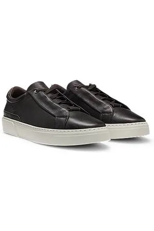 HUGO BOSS Gary grained-leather trainers with hidden laces