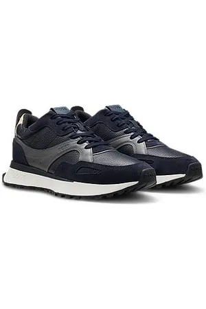HUGO BOSS Sapatilhas em pele polida com sola de suporte