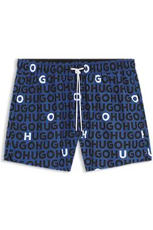 HUGO BOSS Calções de banho com estampado de logótipo e cordão