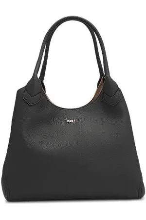 HUGO BOSS Saco tote em pele granulada com letras de logótipo