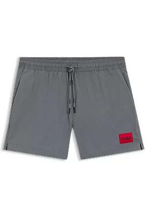 HUGO BOSS Calções de banho totalmente forrados com etiqueta com logótipo vermelho
